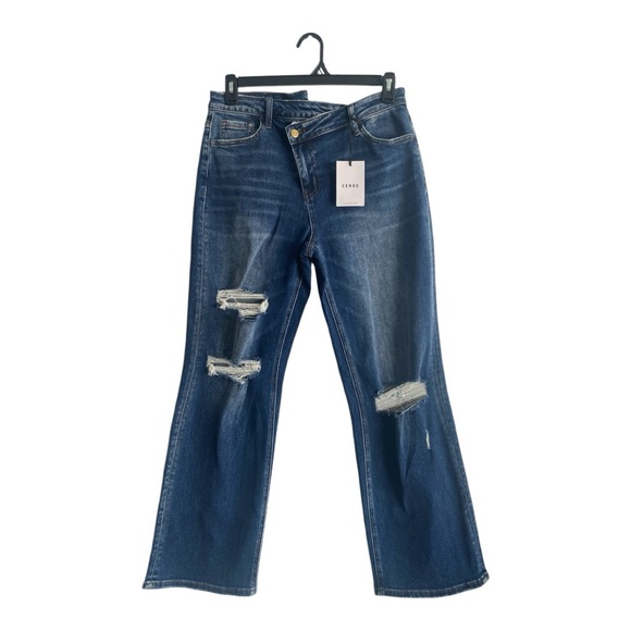 Ceros Denim - Ceros 90”s Vintage Dad Jeans High Rise Distressed‎ Medium Wash